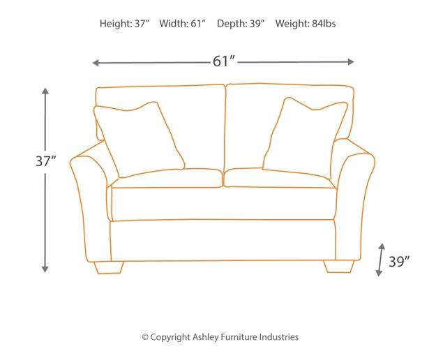 Tibbee Loveseat 9910135 Slate Contemporary Stationary Upholstery By AFI - sofafair.com