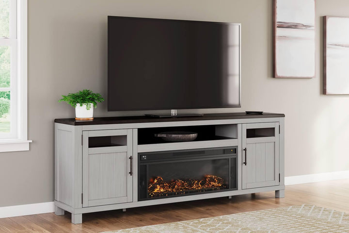 W796W1 Black/Gray Casual Darborn 88" TV Stand with Electric Fireplace By AFI - sofafair.com