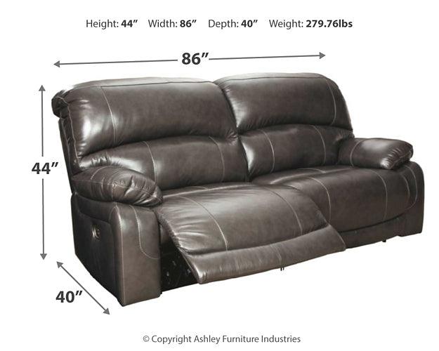 Hallstrung Power Reclining Sofa U5240347 Brown/Beige Contemporary Motion Upholstery By Ashley - sofafair.com