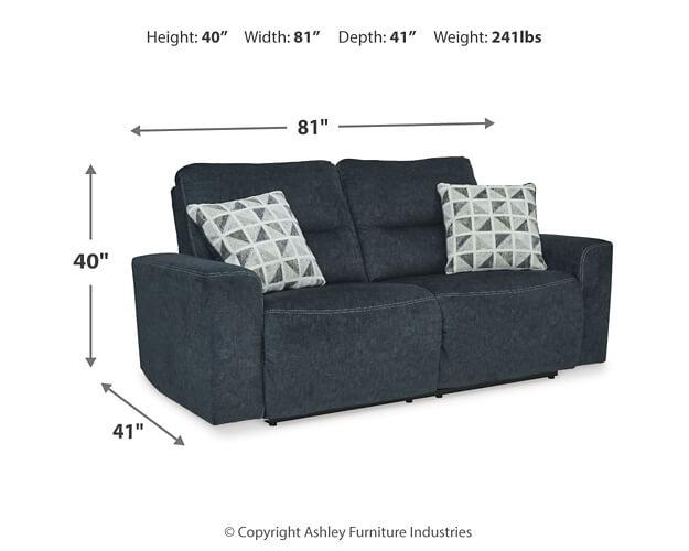 Paulestein Power Reclining Sofa 1550447 Blue Contemporary Motion Upholstery By AFI - sofafair.com