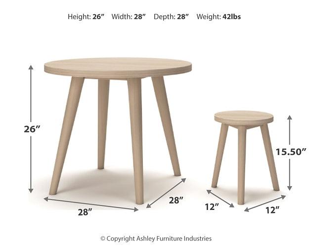 B008-125 Natural Contemporary Blariden Table and Chairs (Set of 5) By Ashley - sofafair.com