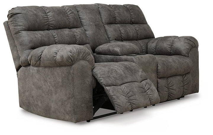 Derwin Reclining Loveseat with Console 2840294 Black/Gray Contemporary Motion Upholstery By Ashley - sofafair.com