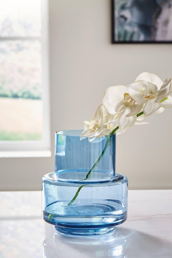 A2900012 Blue Contemporary Bealen Vase By Ashley - sofafair.com