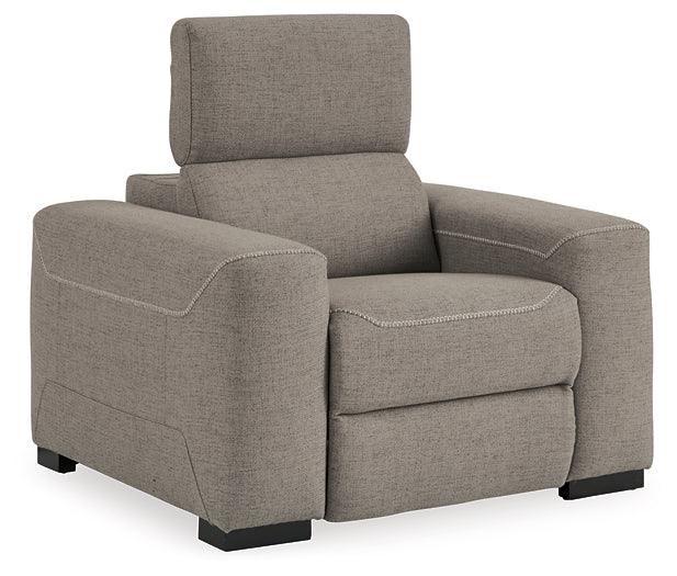 Mabton Power Recliner 7700513 Black/Gray Contemporary Motion Upholstery By Ashley - sofafair.com