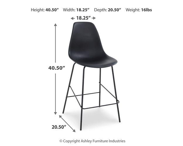 Forestead Counter Height Bar Stool D130-124 Black/Gray Contemporary Barstool By Ashley - sofafair.com