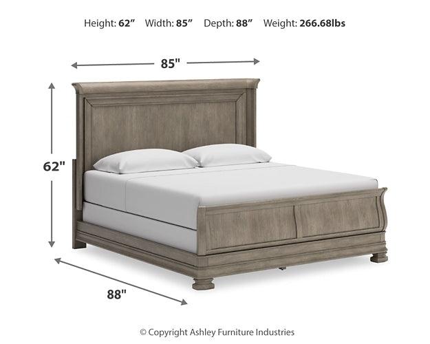 Lexorne California King Sleigh Bed B924B5 Black/Gray Traditional Master Beds By Ashley - sofafair.com