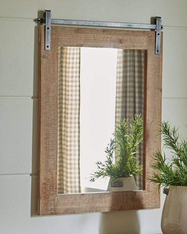 A8010223 Natural Casual Lanie Accent Mirror By Ashley - sofafair.com