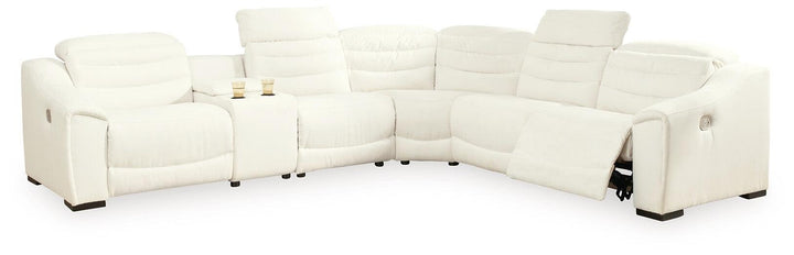 Next-Gen Gaucho 6-Piece Power Reclining Sectional 58505S6 White Contemporary Motion Sectionals By AFI - sofafair.com