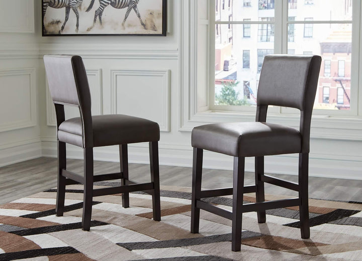 Leektree Counter Height Bar Stool (Set of 2) D470-424X2 Black/Gray Contemporary Barstool By Ashley - sofafair.com