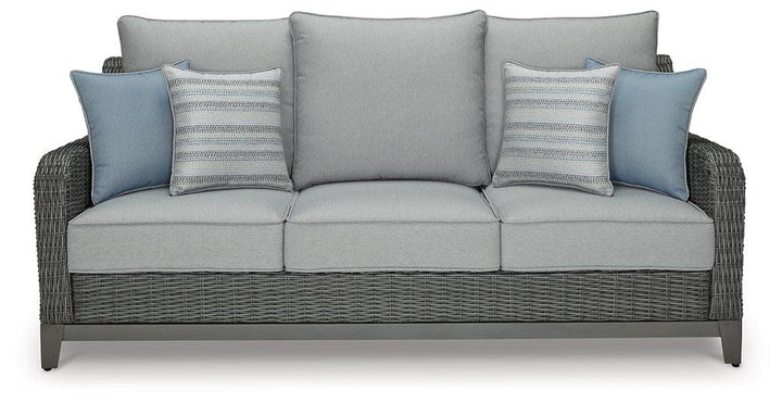 P518-838 Black/Gray Casual Elite Park Outdoor Sofa with Cushion By Ashley - sofafair.com