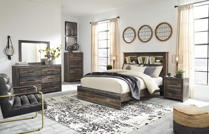 Drystan Queen Bookcase Bed B211B16 Brown/Beige Casual Master Beds By Ashley - sofafair.com