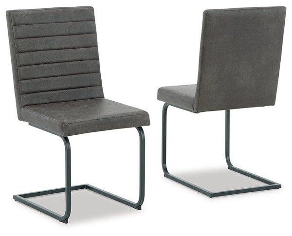 D449-02X2 Black/Gray Contemporary Strumford Dining Chair (Set of 2) By Ashley - sofafair.com