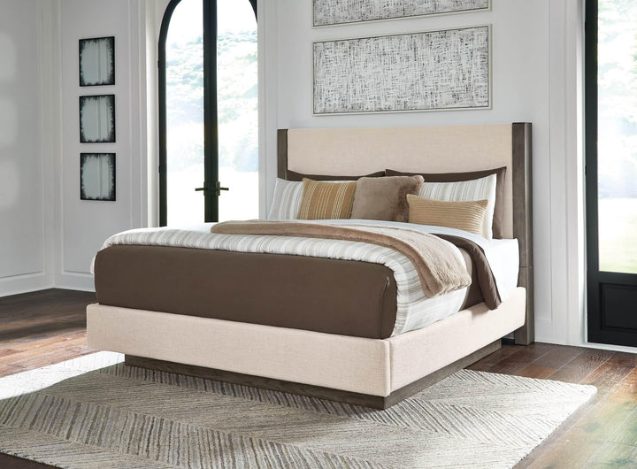 Anibecca King Upholstered Bed B970B6 Black/Gray Contemporary Master Beds By Ashley - sofafair.com