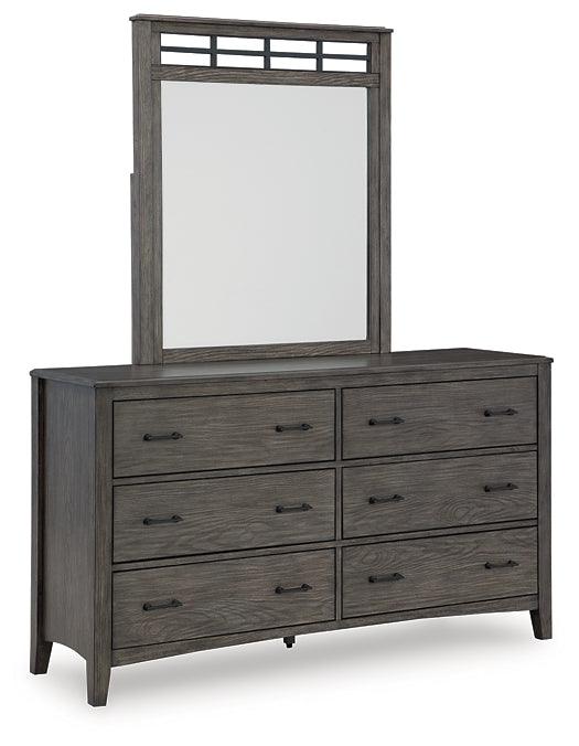 B651B1 Black/Gray Casual Montillan Dresser and Mirror By Ashley - sofafair.com