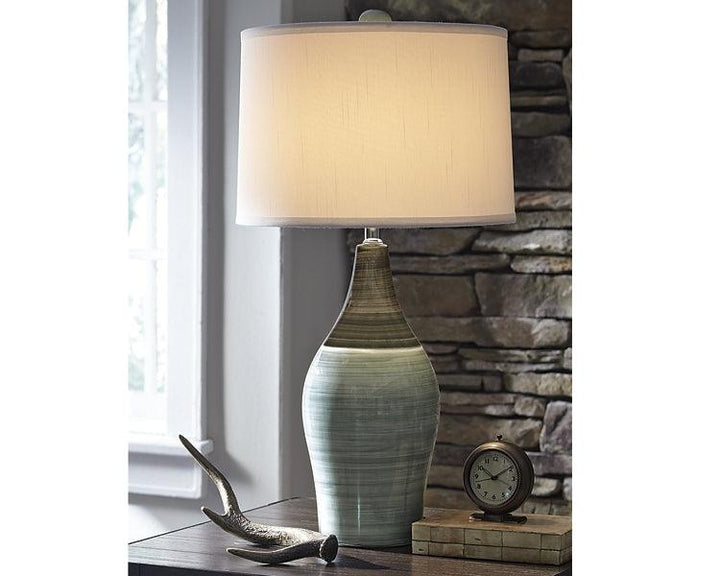 Niobe Table Lamp (Set of 2) L123884 Black/Gray Contemporary Table Lamp Pair By Ashley - sofafair.com