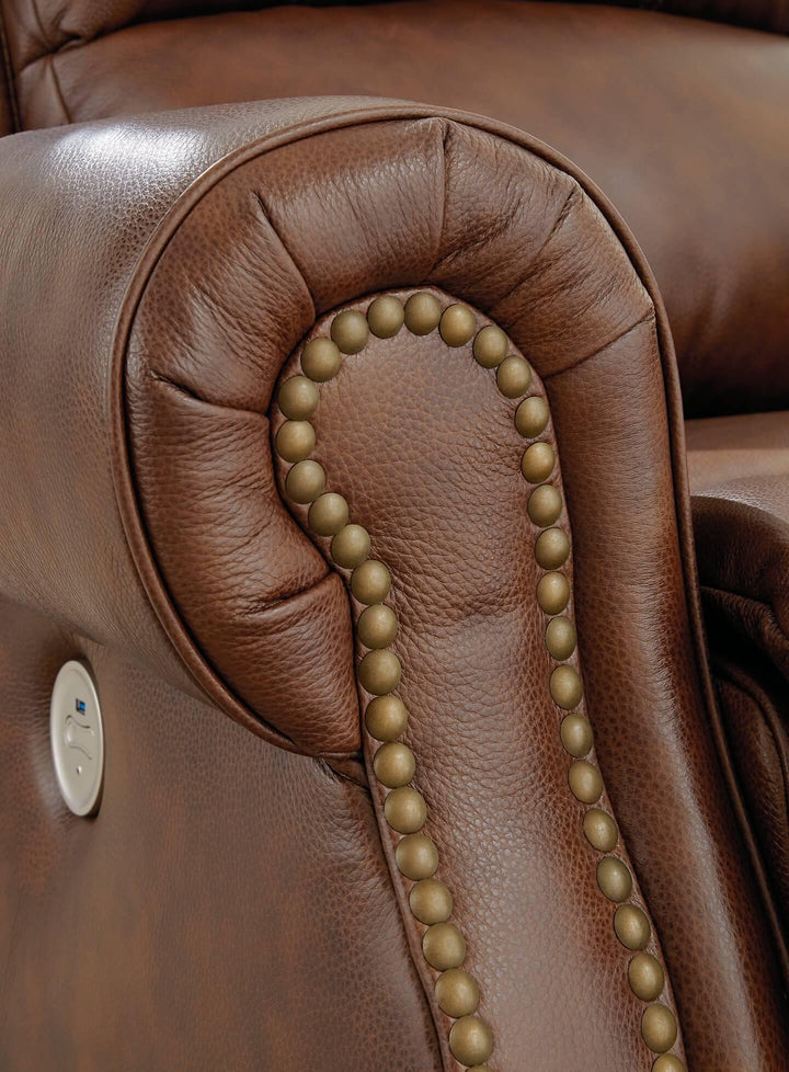 Freyeburg Power Recliner U9021306 Brown/Beige Traditional Motion Upholstery By Ashley - sofafair.com