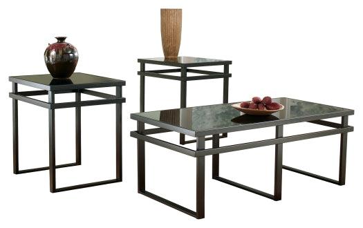 Laney Table (Set of 3) T180-13 Black/Gray Contemporary 3 Pack By Ashley - sofafair.com