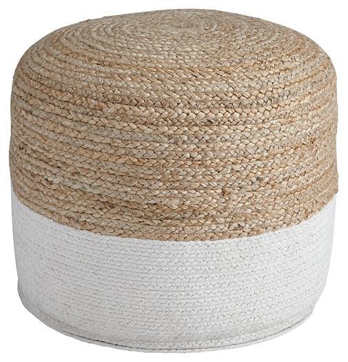 Sweed Valley Pouf A1000420 Natural/White Casual Living Room Basic Textiles By AFI - sofafair.com