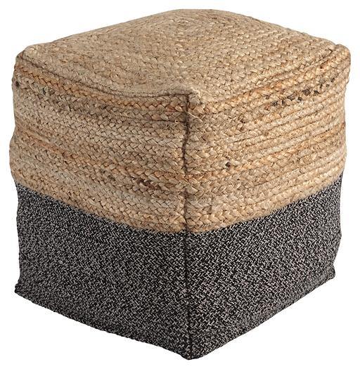 Sweed Valley Pouf A1000422 Natural/Black Casual Living Room Basic Textiles By AFI - sofafair.com