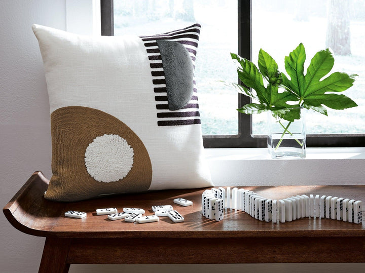 Longsum Pillow A1000927P Black/White/Honey Contemporary Living Room Basic Textiles By AFI - sofafair.com