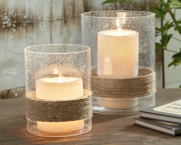 Eudocia Candle Holder Set of 2 A2000456 Clear Casual Candles By AFI - sofafair.com