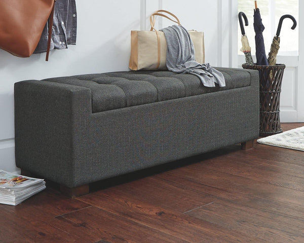 Cortwell Storage Bench A3000224 Gray Casual Stationary Upholstery Accents By AFI - sofafair.com