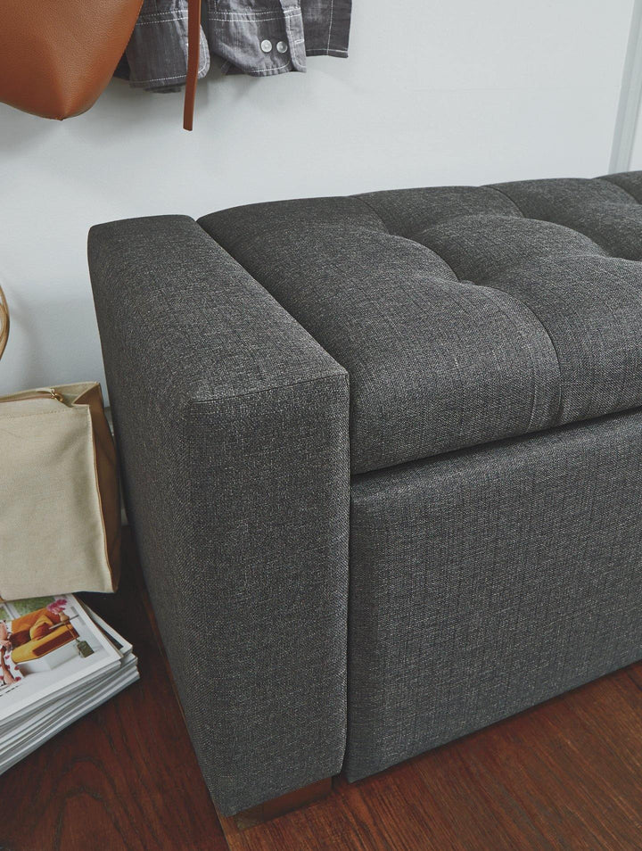 Cortwell Storage Bench A3000224 Gray Casual Stationary Upholstery Accents By AFI - sofafair.com