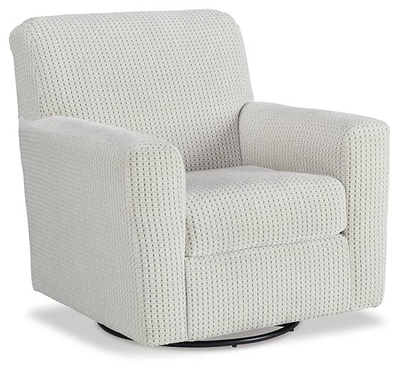 Herstow Swivel Glider Accent Chair A3000365 Ivory Contemporary Motion Upholstery By AFI - sofafair.com