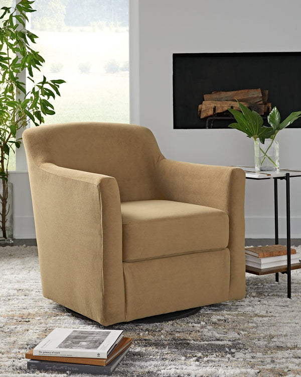 Bradney Swivel Accent Chair A3000601 Honey Contemporary Stationary Upholstery Accents By AFI - sofafair.com
