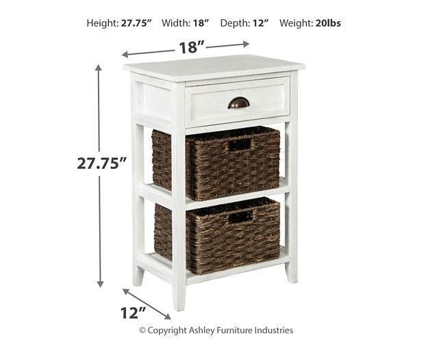Oslember Accent Table A4000137 White Casual Stationary Accent Occasionals By AFI - sofafair.com