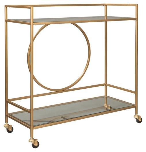 Jackford Bar Cart A4000165 Antique Gold Finish Contemporary Kitchen/Dining Storage By AFI - sofafair.com