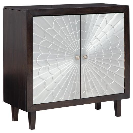 Ronlen Accent Cabinet A4000175 Brown/Silver Finish Contemporary Stationary Upholstery Accents By AFI - sofafair.com