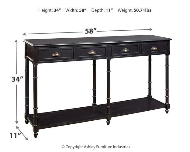 Eirdale Sofa/Console Table A4000189 Black Casual Stationary Accent Occasionals By AFI - sofafair.com