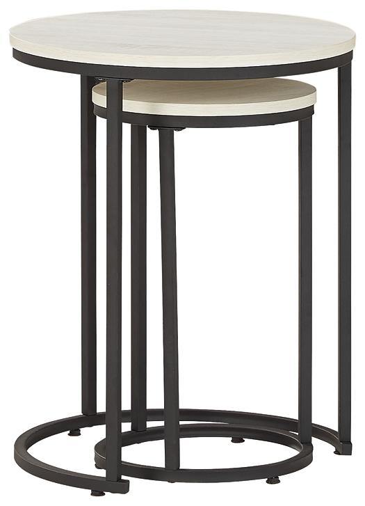 Briarsboro Accent Table Set of 2 A4000225 White/Black Casual Stationary Upholstery Accents By AFI - sofafair.com