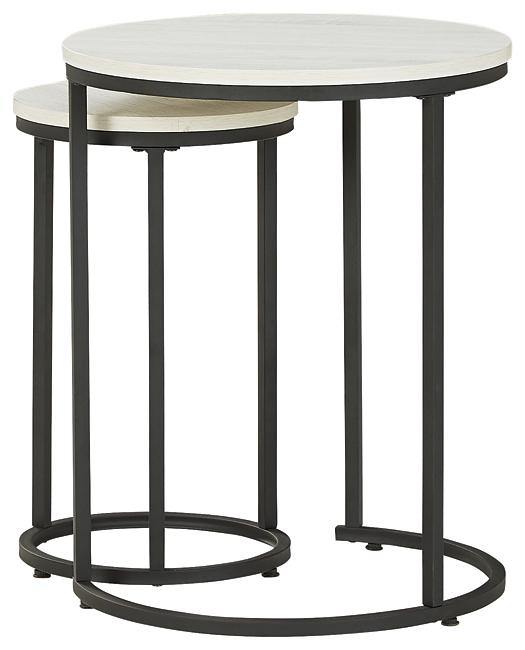 Briarsboro Accent Table Set of 2 A4000225 White/Black Casual Stationary Upholstery Accents By AFI - sofafair.com