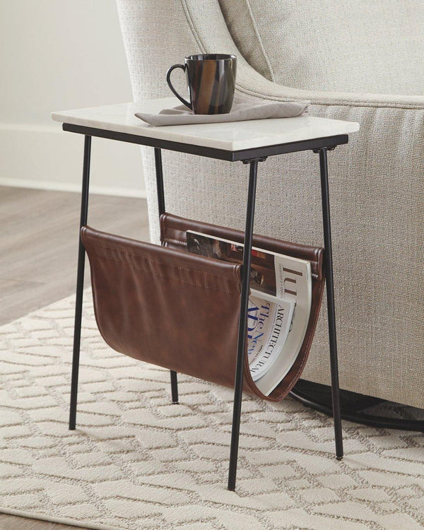 Etanbury Accent Table A4000254 Brown/Black/White Contemporary Stationary Accent Occasionals By AFI - sofafair.com