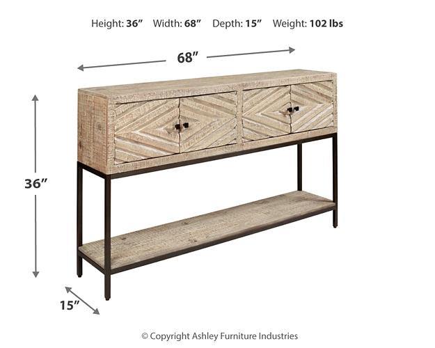 Roanley Sofa/Console Table A4000262 Distressed White Casual Stationary Occasionals By AFI - sofafair.com