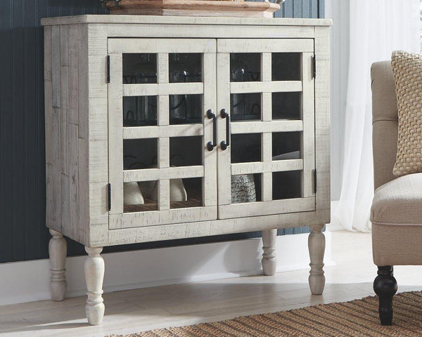 Falkgate Accent Cabinet A4000303 Whitewash Casual Multi-Room Storage By AFI - sofafair.com