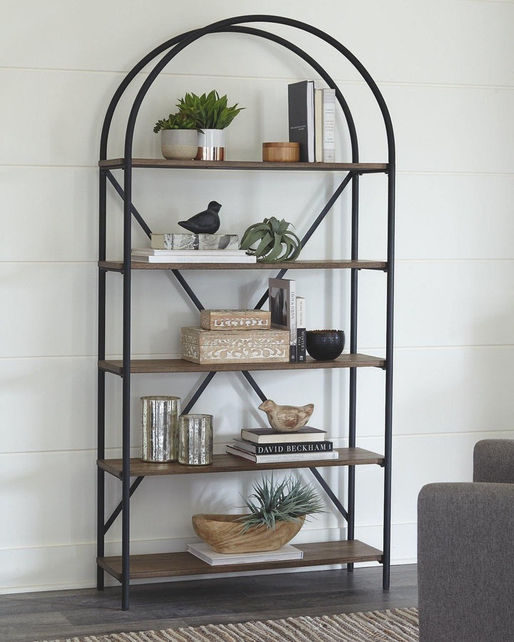 Galtbury Bookcase A4000325 Brown/Black Casual Multi-Room Storage By AFI - sofafair.com