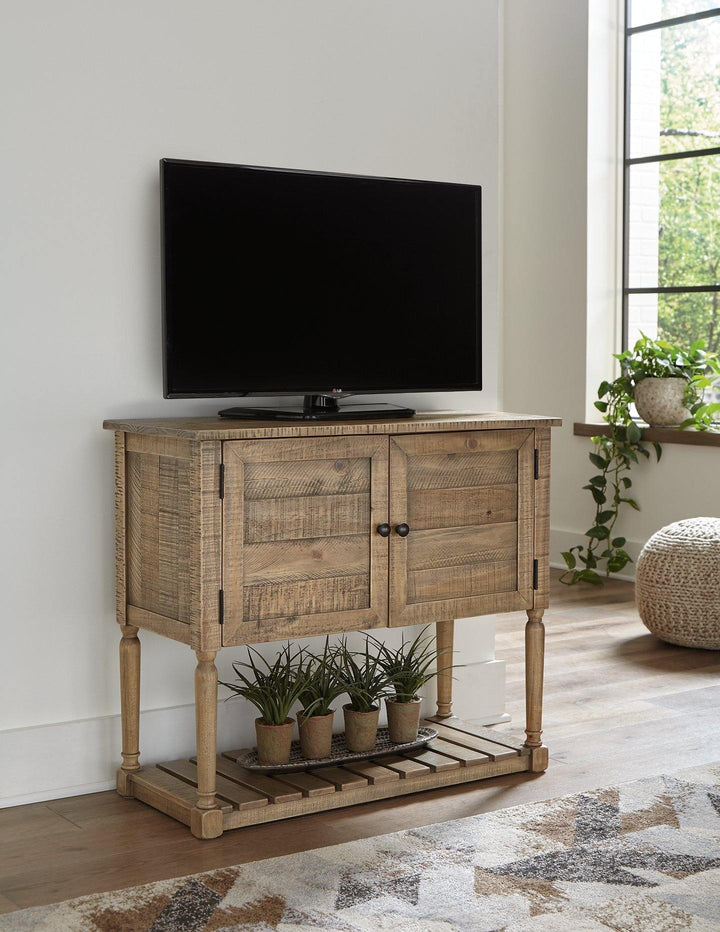 Lennick Accent Cabinet A4000370 Antique Brown Casual Stationary Upholstery Accents By AFI - sofafair.com