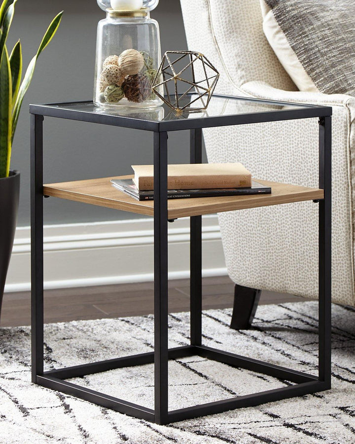 Harrelburg Accent Table A4000375 Light Brown/Black Contemporary Stationary Upholstery Accents By AFI - sofafair.com