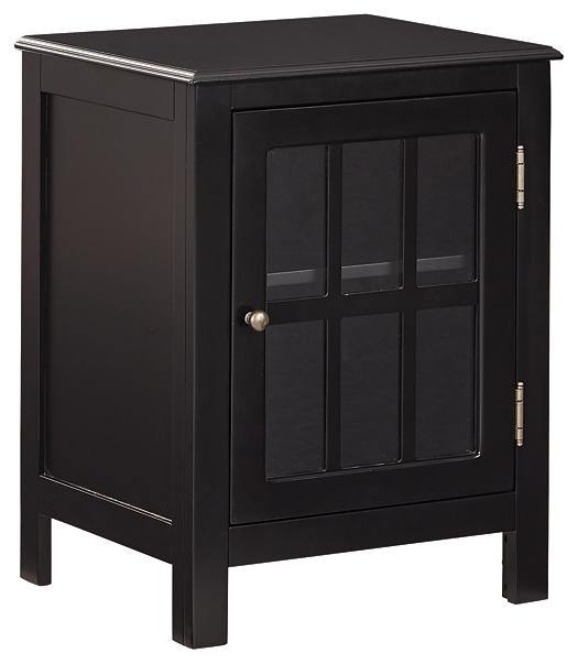 Opelton Accent Cabinet A4000378 Black Casual Stationary Upholstery Accents By AFI - sofafair.com