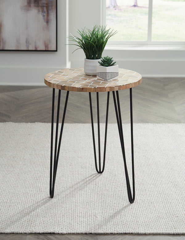 Drovelett Accent Table A4000527 White/Light Brown Contemporary Stationary Accent Occasionals By AFI - sofafair.com