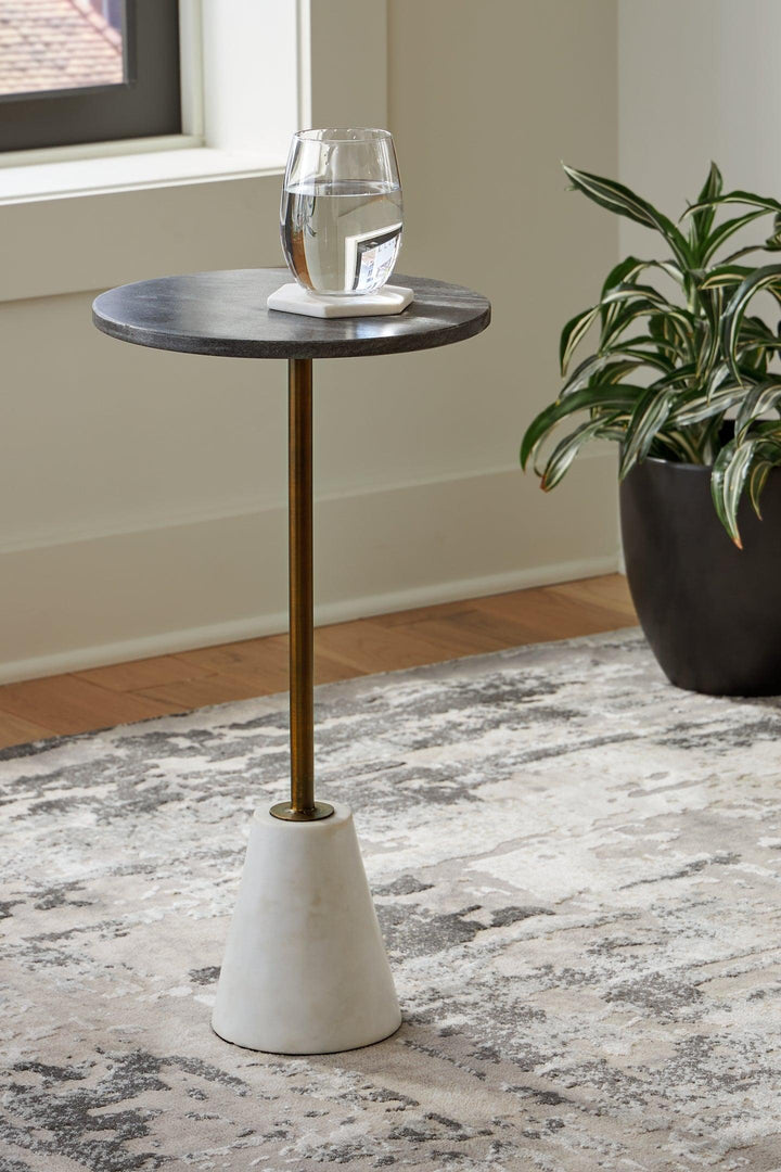 Caramont Accent Table A4000540 Black/White/Gold Finish Contemporary Stationary Accent Occasionals By AFI - sofafair.com