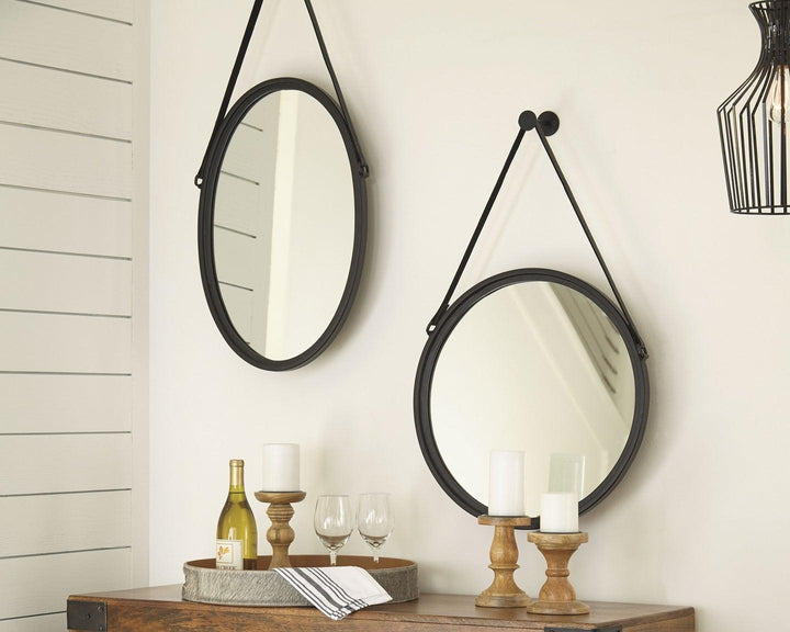 Dusan Accent Mirror A8010094 Black Casual Wall Mirrors By AFI - sofafair.com