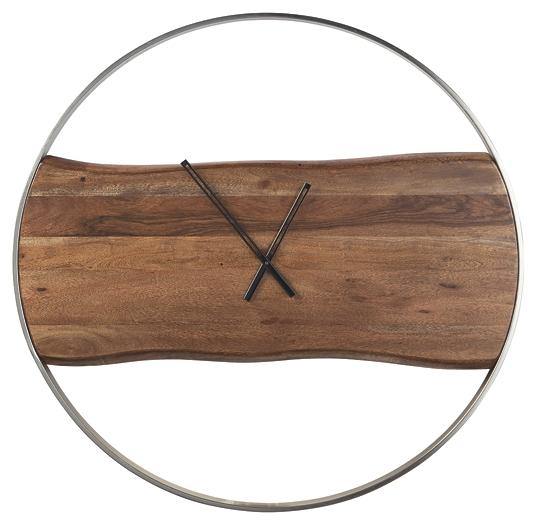 Panchali Wall Clock A8010198 Brown/Silver Finish Casual Wall Clocks By AFI - sofafair.com