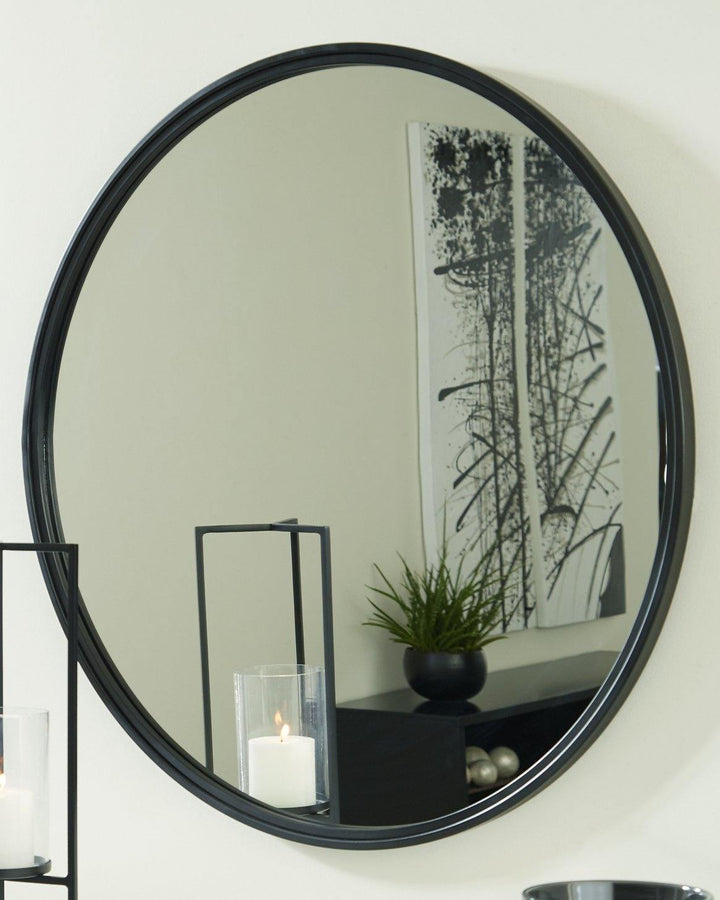 Brocky Accent Mirror A8010210 Black Contemporary Wall Mirrors By AFI - sofafair.com