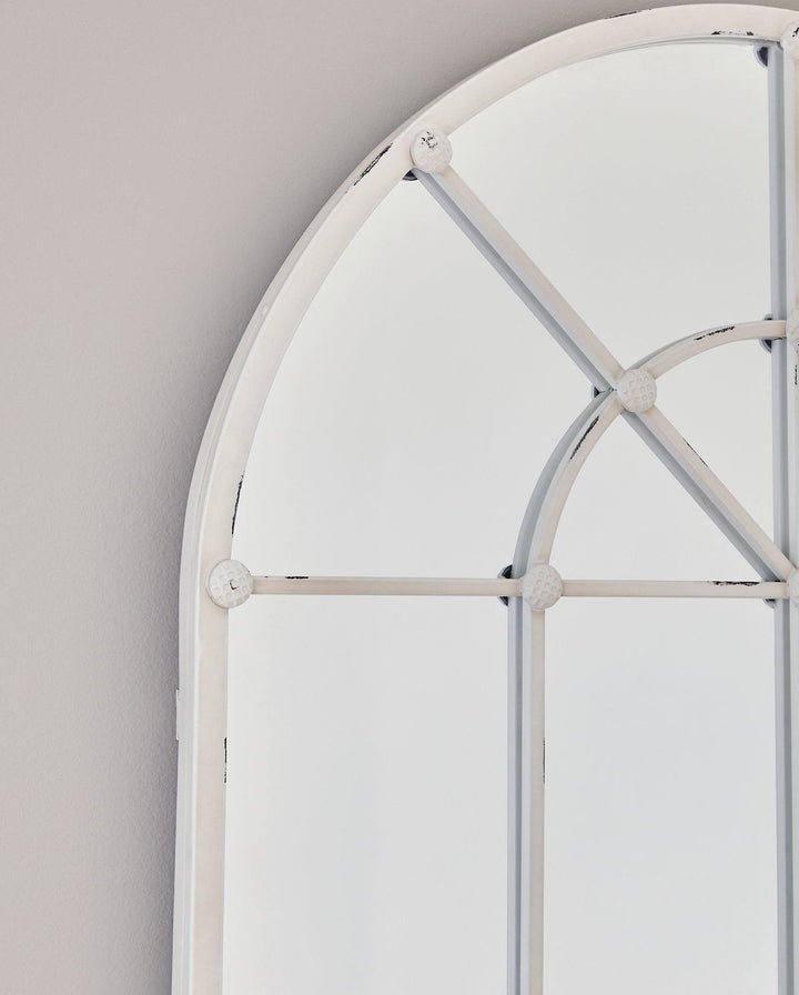 Oengus Accent Mirror A8010236 Antique White Casual Wall Mirrors By AFI - sofafair.com