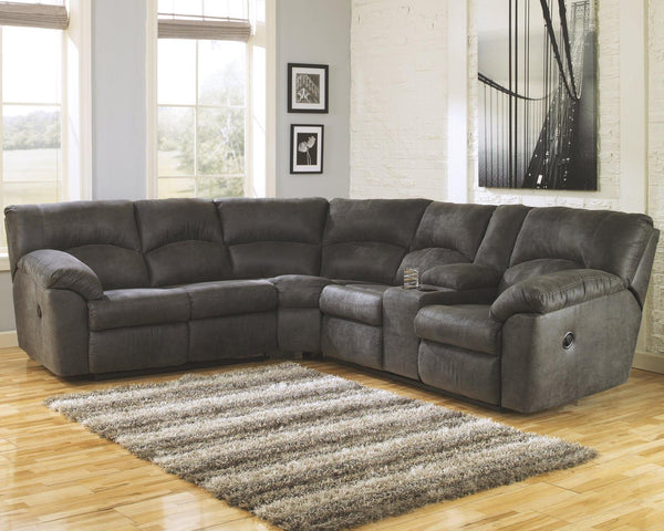 Tambo 2Piece Reclining Sectional 27801S1 Pewter Contemporary Motion Sectionals By AFI - sofafair.com