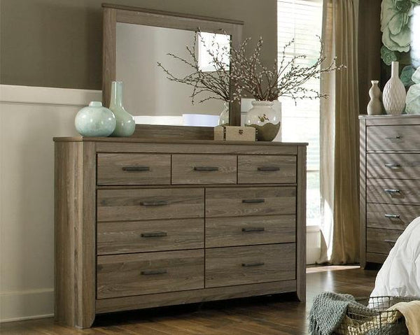 Zelen Dresser and Mirror B248B1 Warm Gray Casual Master Bed Cases By AFI - sofafair.com